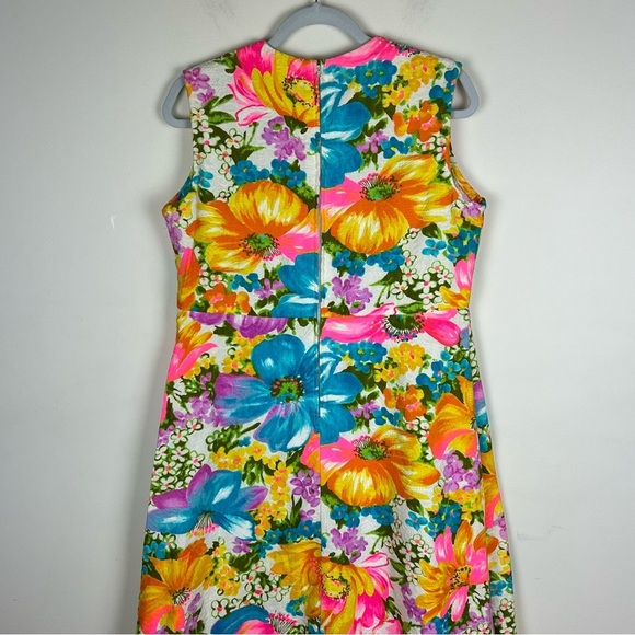 Flutterbye | True Vintage 60s Groovy Floral Hawaiian Midi / Maxi Dress | M - Picture 10 of 14